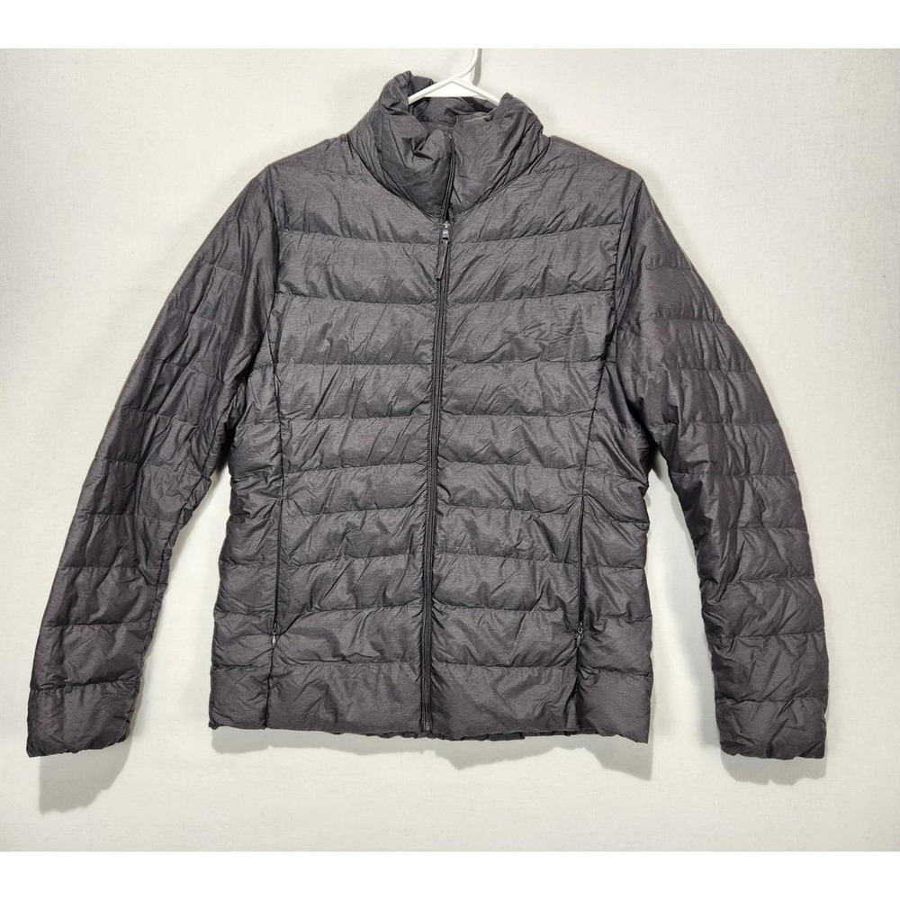 UNIQLO Women's Size L Gray Ultra Light Down Puffer Jacket Full Zip Packable